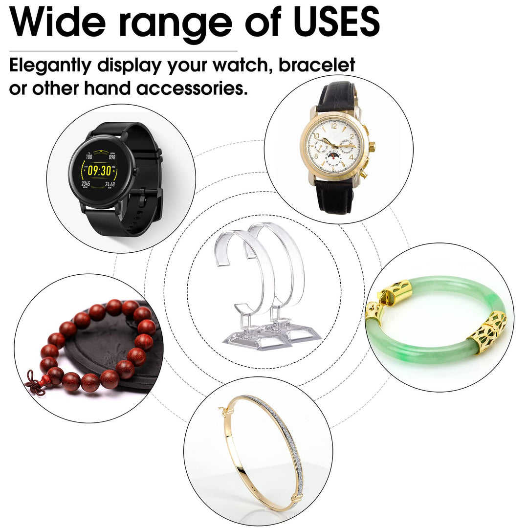 Watch Display Stand, 10pieces Jewelry Bracelet Display Stands, Removable Acrylic Watch Display Holder, for Home, Store Usage, Retail Shop Showcase, transparent