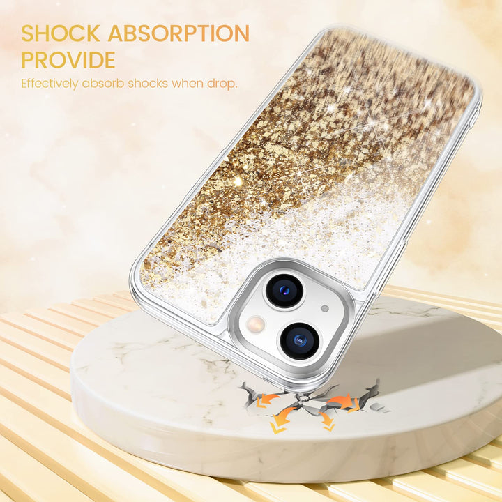 Caka Compatible for iPhone 14 Case, iPhone 13 Case Glit