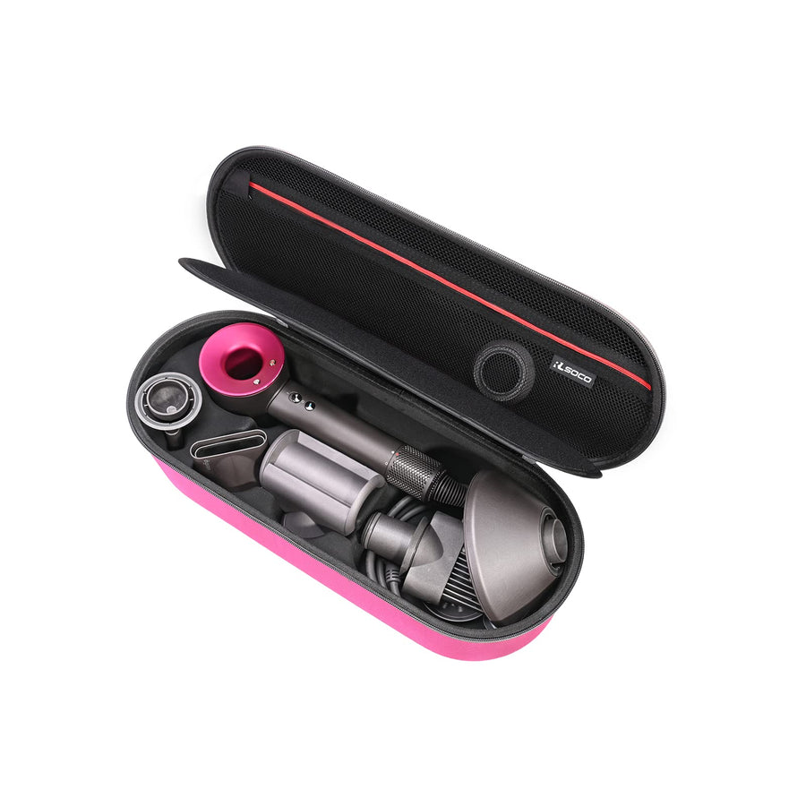 Hard Case for Dyson Supersonic Hair Dryer, Portable Travel Storage Bag for HD15 HD08 HD07 HD03 HD01 - Fits Complete Supersonic Accessories (Pink)