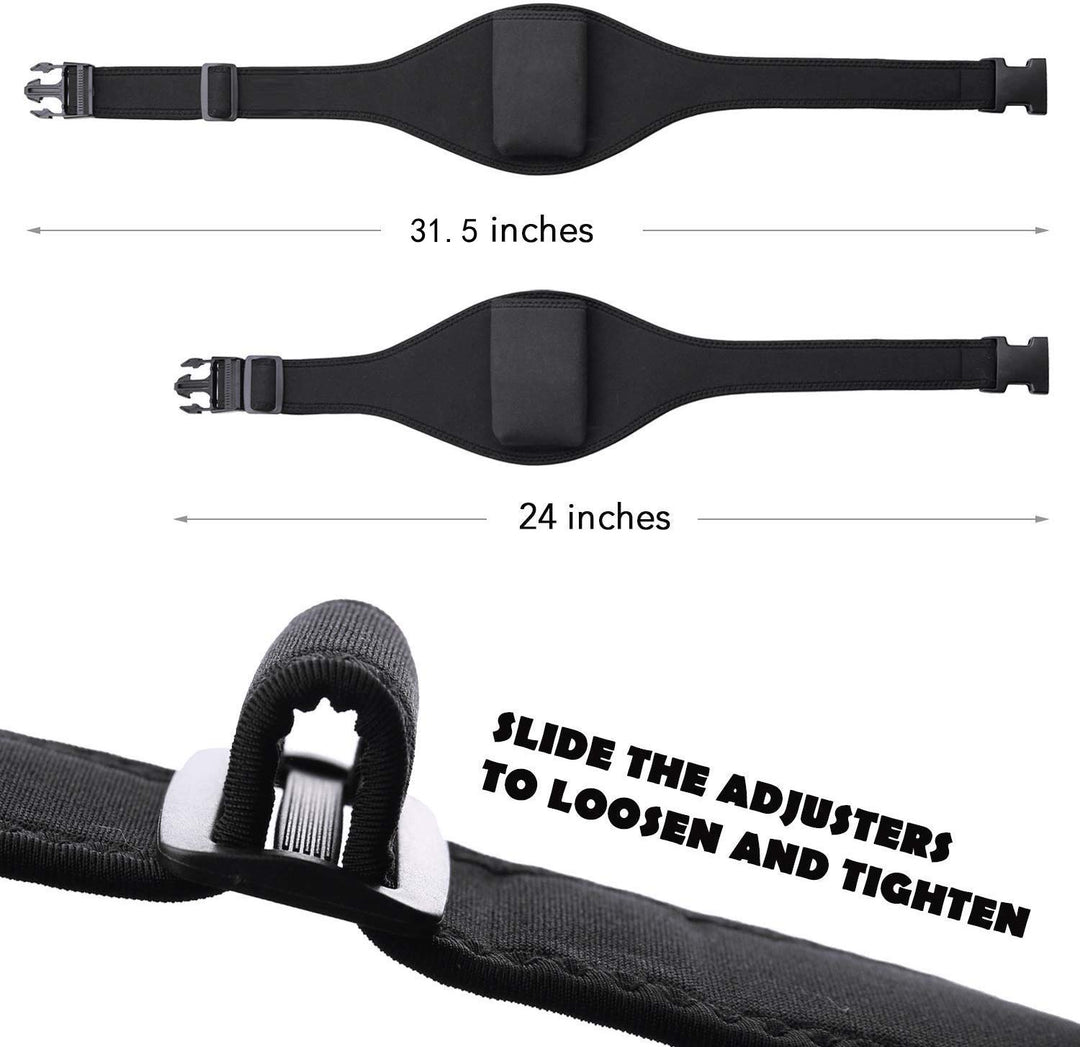2 Pack Mic Belt - Microphone Belt with Innovative Rubber Band Lock - Improved Adjustability Comfortability Durability For Fitness Instructors, Fitness Class,Public Speaking,Theatre