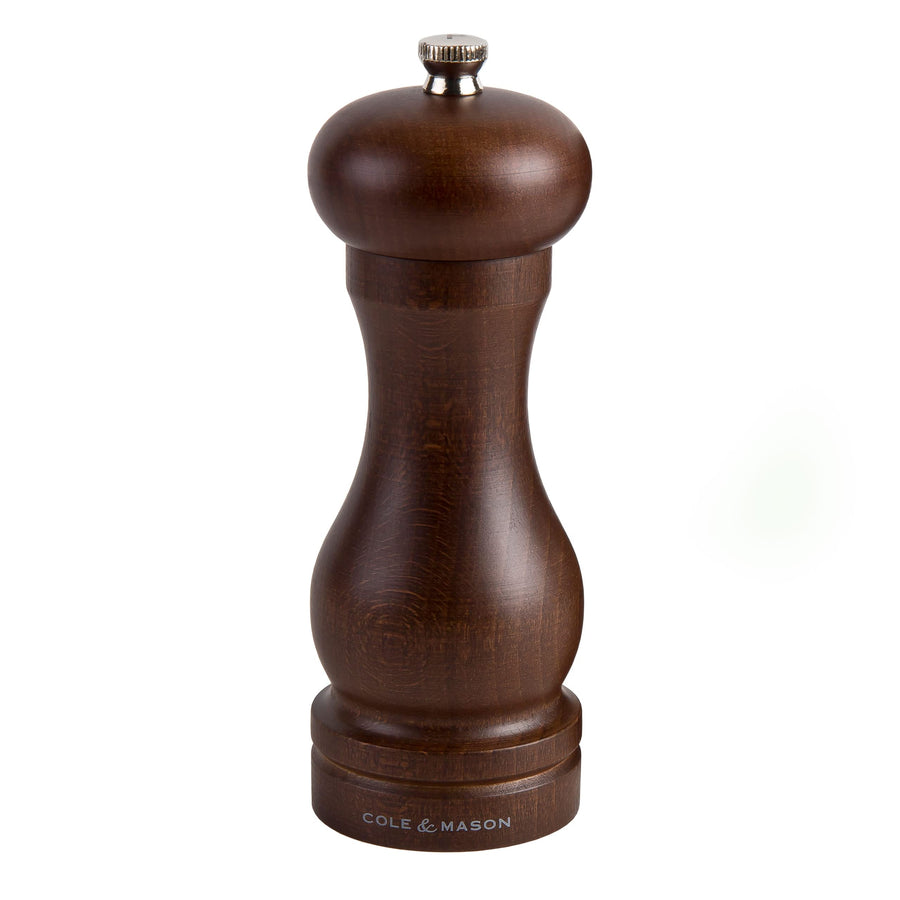 COLE & MASON Capstan Wood Salt Grinder - Wooden Mill Includes Precision Mechanism, 6.5 inch