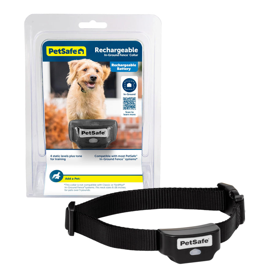 Rechargeable In-Ground Pet Fence Receiver Collar for Cats and Dogs, Waterproof with Tone and Static Correction, Fits Pets 5 lbs and Up from The Parent Company of The Invisible Fence Brand