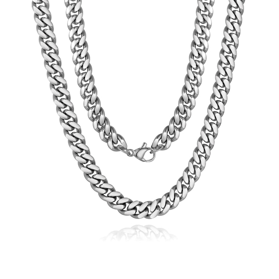 Cuban Link Chain for Men 11 mm 34 Inches Stainless Steel Chunky Chains Necklace for Mens