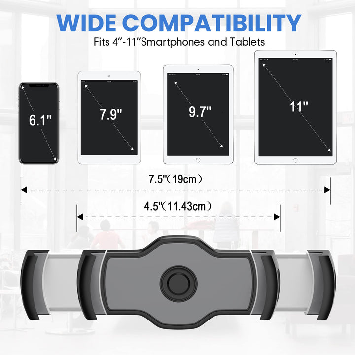 AboveTEK Aluminum iPad Stand, Foldable 360 Swivel Table