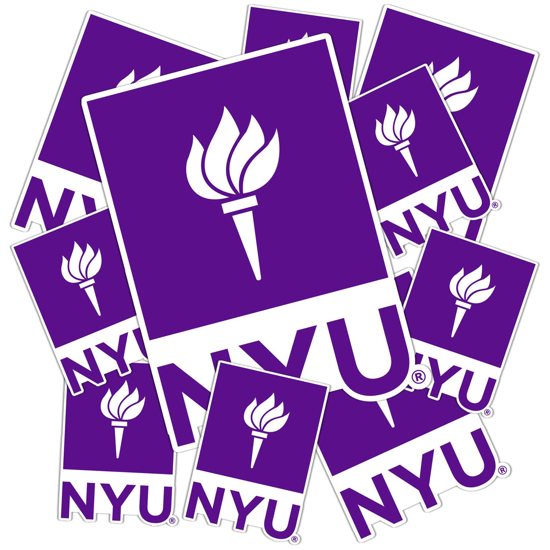 New York University Stickers NYU Violets Vinyl Decals Laptop Water Bottle Car Scrapbook 13.43x10.98 Sheet T3 (Type 3-1)