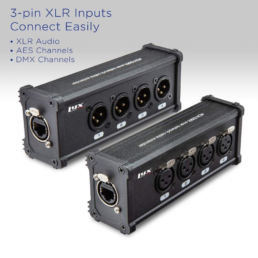 4 Channel 3 Pin Multi Network XLR Cable Breakout for Stage Sound Lighting and Recording Studio Male and Female to RJ45 Ethercon, Great for Sound Monitoring, Light Setup