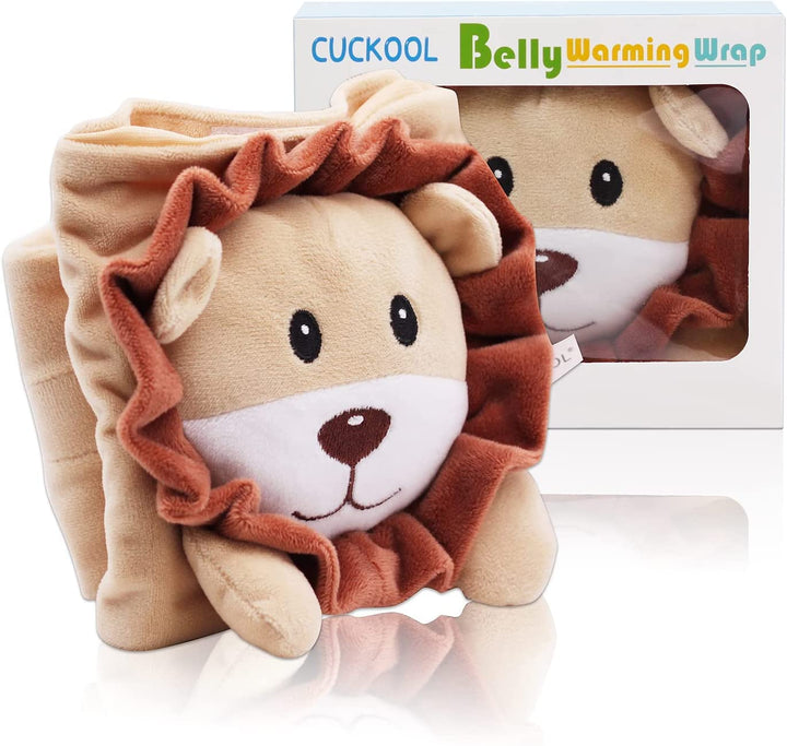 Baby Colic and Gas Relief, Heated Tummy Wrap for Newborns Belly Relief by Soothing Warmth, Baby Heating Pad Swaddling Belt Relief & Soothe Gas, Colic and Upset Stomach in Babies and Toddlers (Lion)