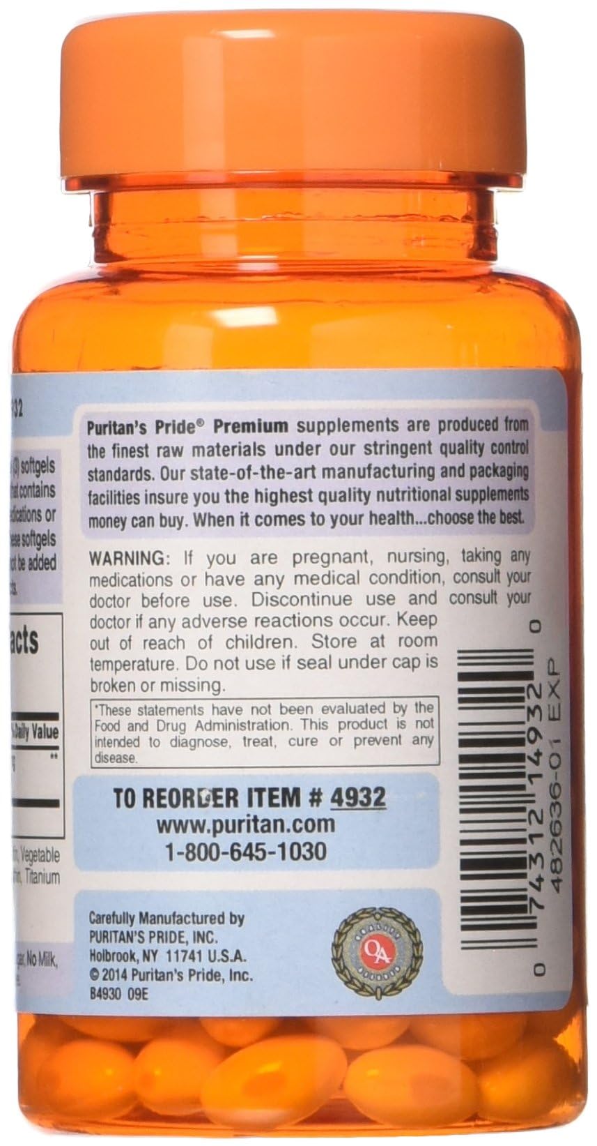 Puritan&#39;s Pride Lactase Enzyme, Milk and Dairy Digestant, Dietary Supplement Support for Digestion, and Cellular Energy Support, 40 Day Supply, 120 Softgels