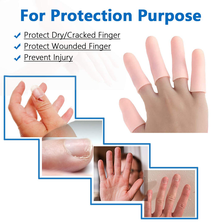 JKcare 12 Pack Gel Finger Caps, Silicone Finger Protect