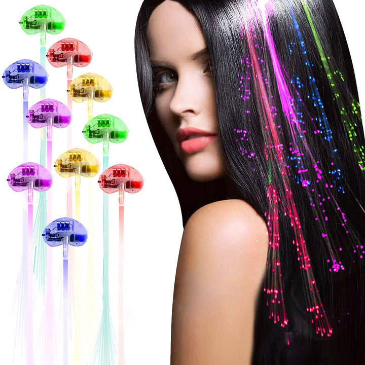 12 Pack flashing led light up toys Optics led hair lights, flashing led Light Up Toys, Barrettes for Party, Bar Dancing Hairpin, light up hair accessories(12pcs)
