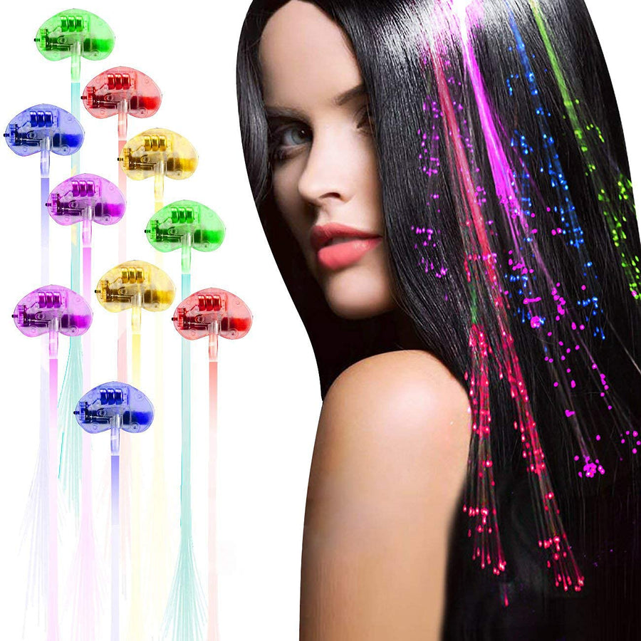 12 Pack flashing led light up toys Optics led hair lights, flashing led Light Up Toys, Barrettes for Party, Bar Dancing Hairpin, light up hair accessories(12pcs)