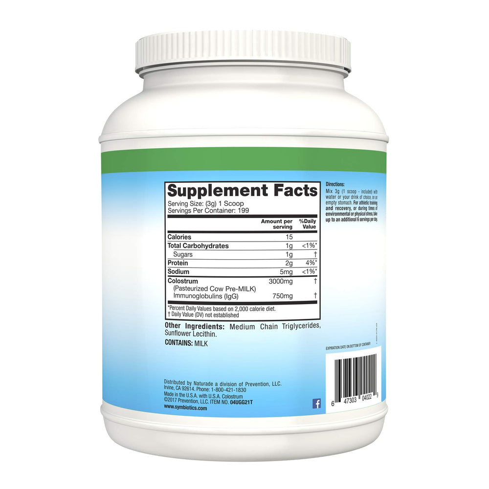 Colostrum Plus Powder 21 oz (597 g) - Immunity Support - Promotes Athletic Performance and Optimal Iron Levels - Immunoglobulin - 25% lgG Antibodies - Gluten Free
