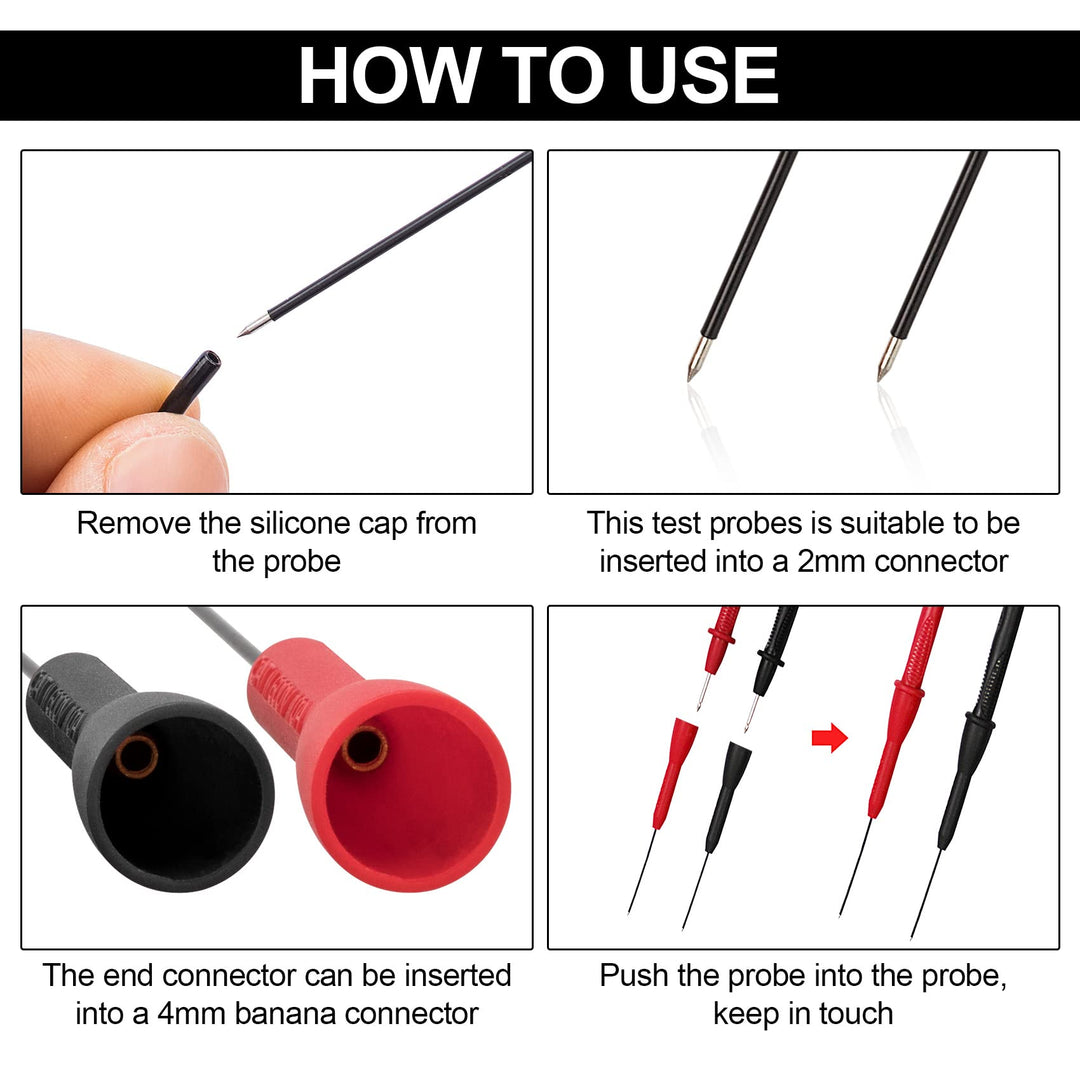 ANCIRS 6 Pack 2mm Needle Test Probes, 600V/10A Non-Dest