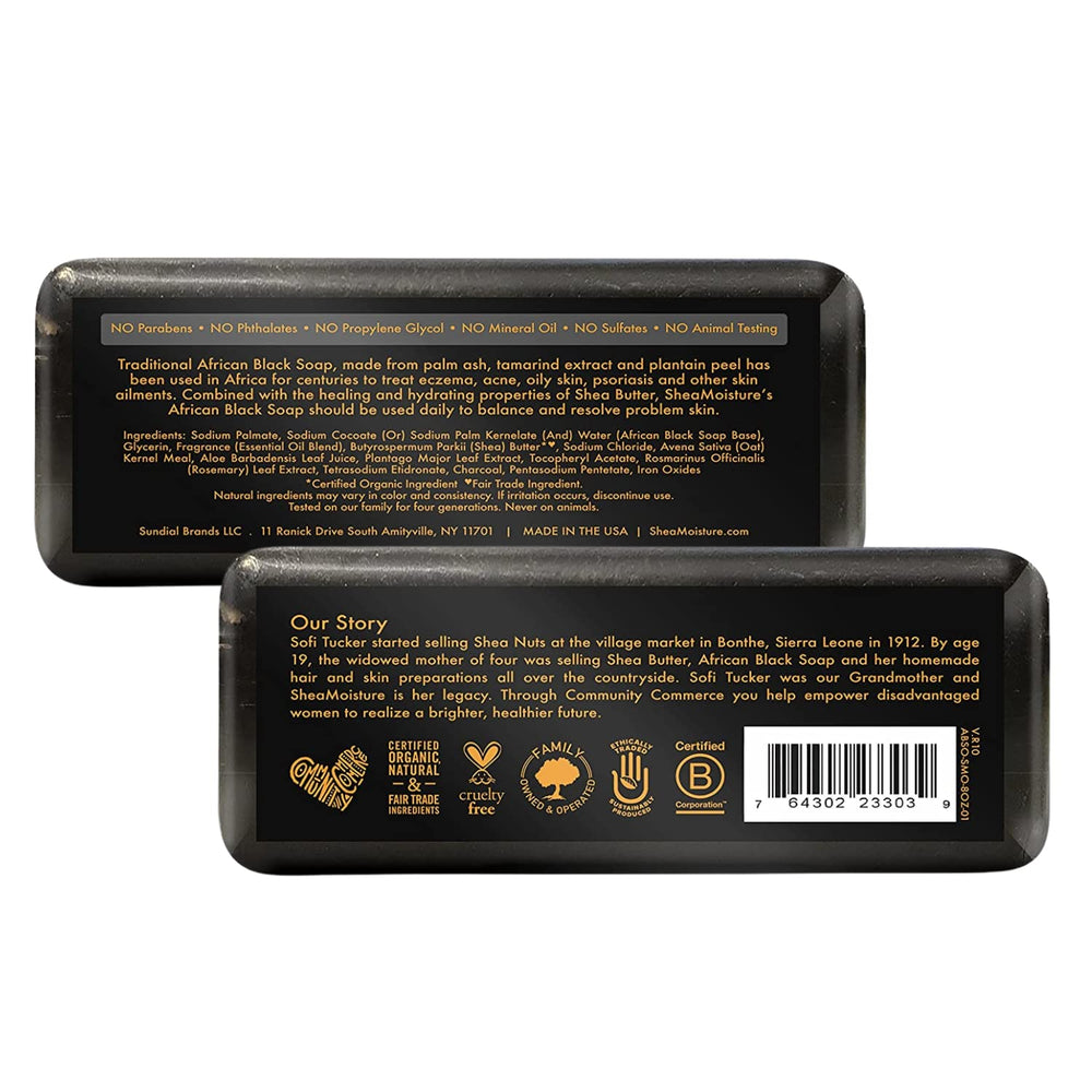 Shea Moisture African Black Soap With Shea Butter 8 oz Pack of 6