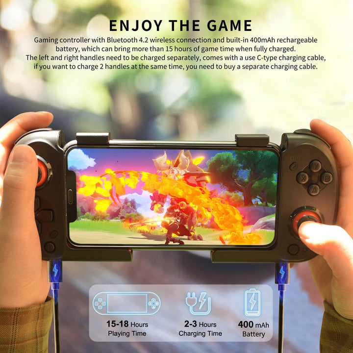 Wireless Gaming Controller for iPhone/iOS/Android with Magnetic Storage, Pocket Size, Portable Bluetooth Gamepad Joystick for iPhone 15/14/13/Samsung Galaxy 22/21/20/Call of Duty Mobile/Genshin