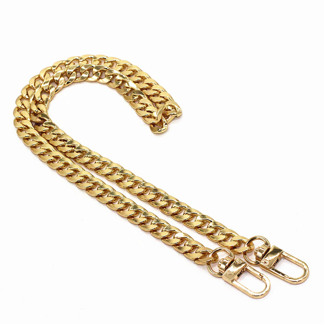 DIY Iron Flat Chain Strap Handbag Chains Purse Chain Straps Shoulder Cross Body Replacement Straps with Metal Buckles (39.4, Gold)
