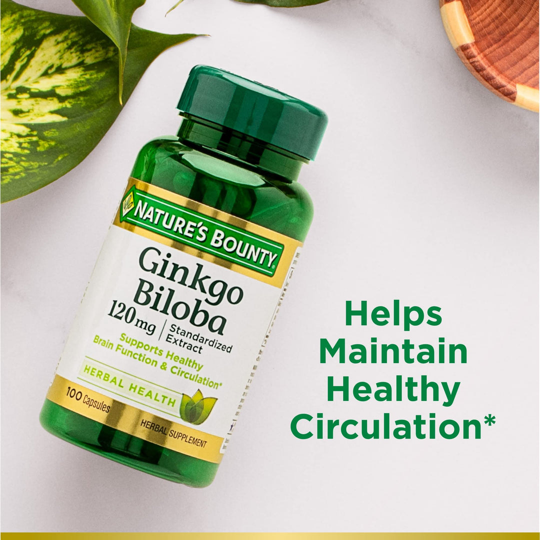 Nature&#39;s Bounty Ginkgo Biloba Capsules 120mg, M