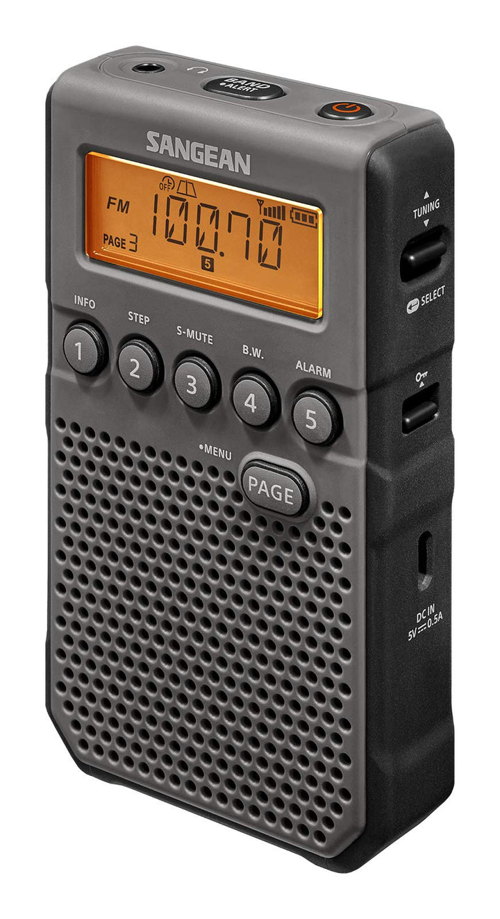Sangean DT-800BK AM/FM/NOAA Weather Alert Pocket Radio 