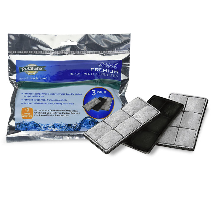 Drinkwell Premium Replacement Carbon Filters, Dog and Cat Water Fountain Filters, 3 Pack