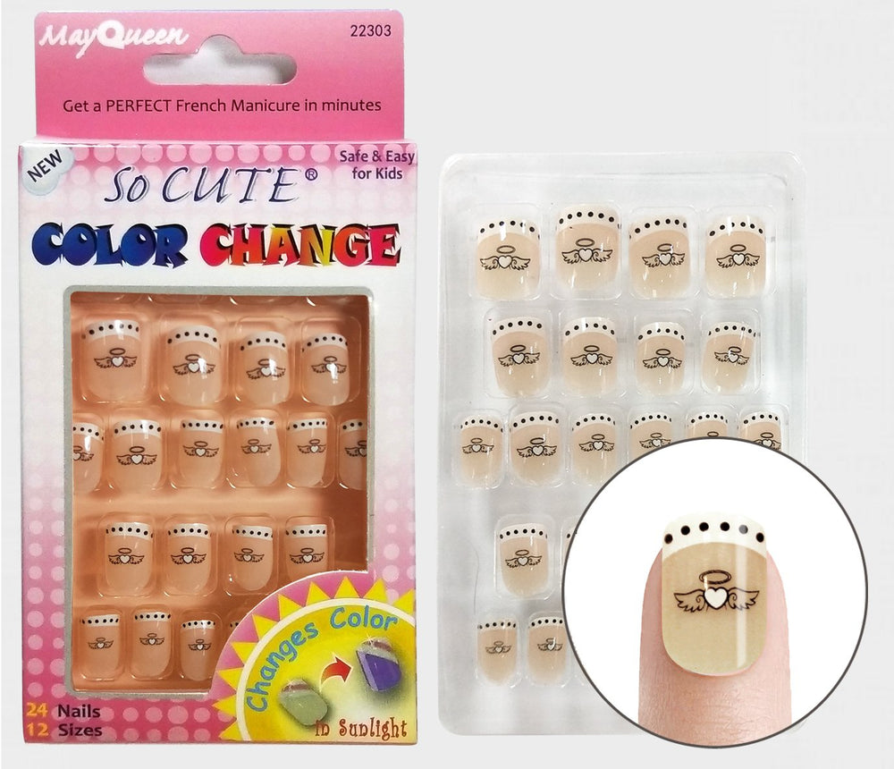 3Pack So Cute Junior Color Changing Sticker Nail for Kids 22303/22305/22306