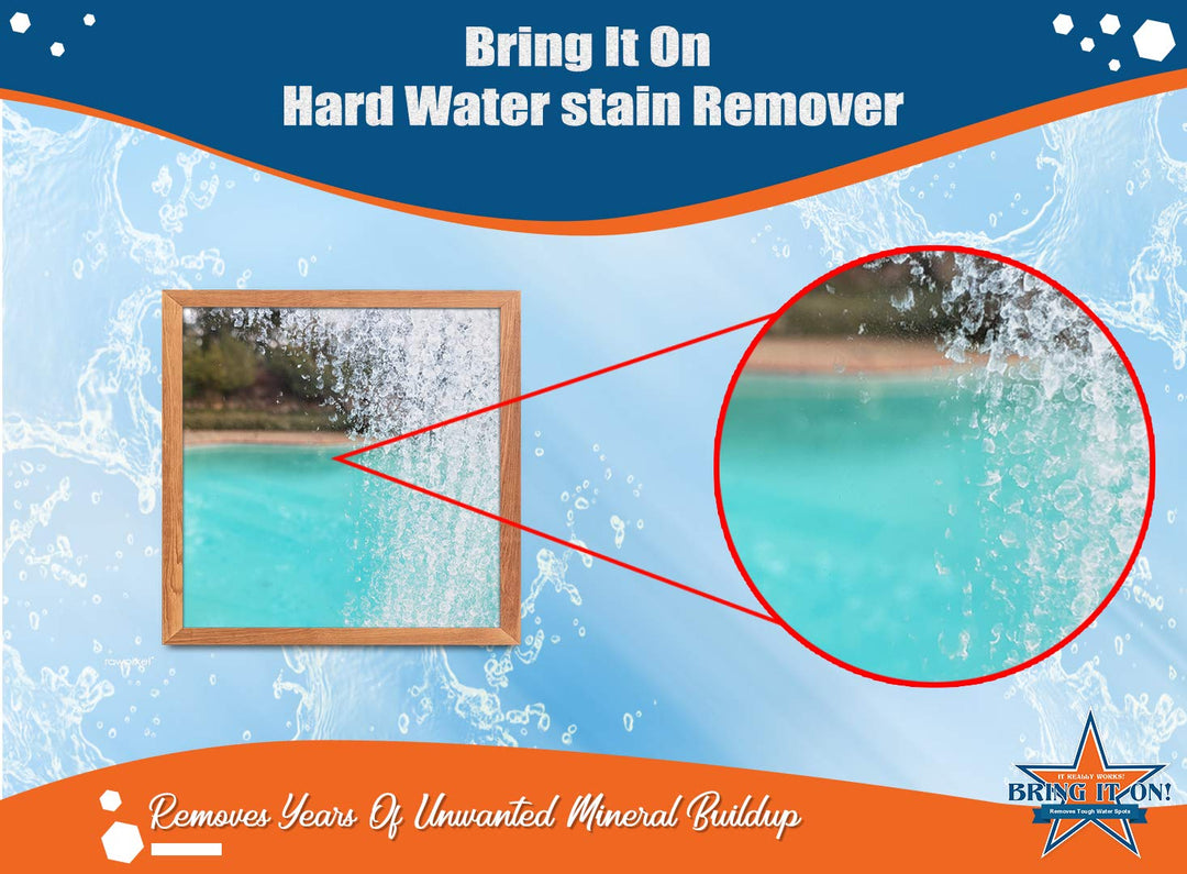 Cleaner Hard Water Stain Remover - Soap Scum, Calcium, Lime Scale, Remover for Shower Door, Tile, Glass, Fiberglass, Bathroom, Sink, Stone, Door 32 Ounce