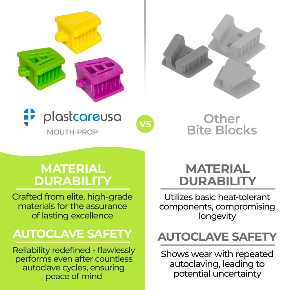 Large Purple Dental Bite Blocks - Autoclave Dental Silicone Mouth Props - Mouth Prop Bite Block Dental (Bag of 6)