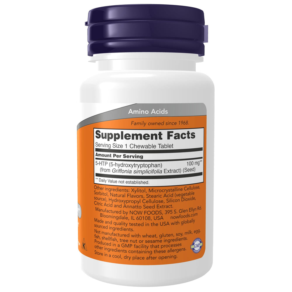 Now Foods 5-HTP Chewable Lozenges Tablets, 100 mg, 90 C