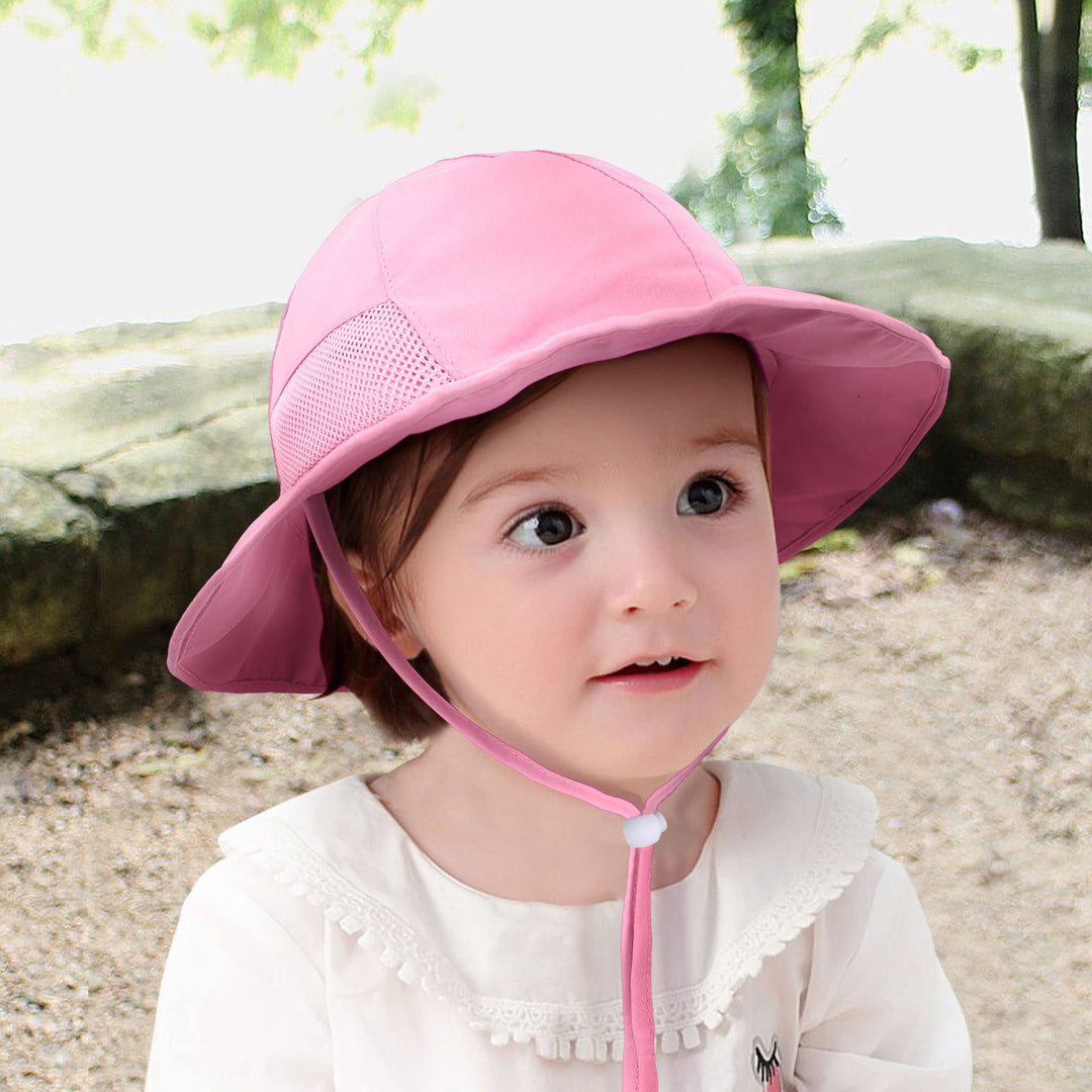 Pink Baby Sun Hat Kids Sun Hats with uv Protection for Girls Toddler Sun Hat Girl Sun Hat for Beach Swim Travel Pink 2-6 Years