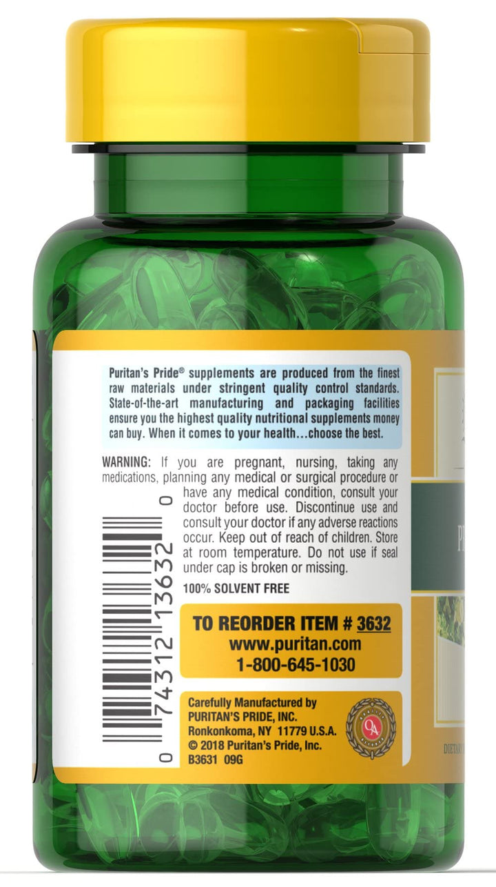 Puritan's Pride Cold Pressed Evening Primrose Oil 500 mg with GLA, Dietary Support Supplement for Womens Skin Health, 100 Rapid Release Soft Gels