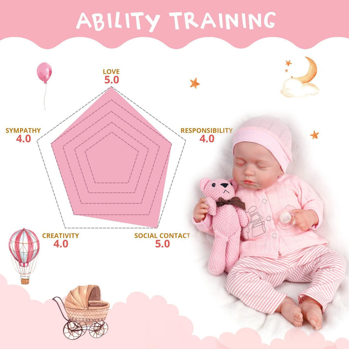 JIZHI Lifelike Reborn Baby Dolls - 18 Inch-Soft Body Re