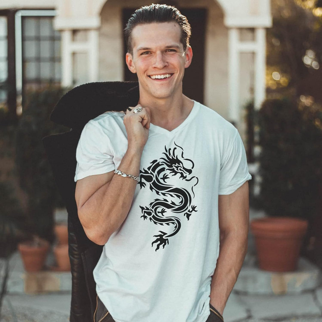 Dragon Stencils 11.7x8.3Inch/29.7x21cm Reusable Dragon Wall Decor Stencil Chinese Asian Oriental Dragon Stencil for Painting on Wall Furniture Fabric Wood