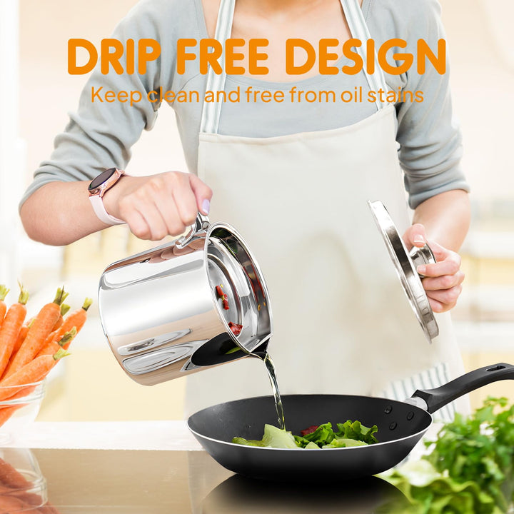 Chihee Grease Container Stainless Steel Bacon Grease Sa