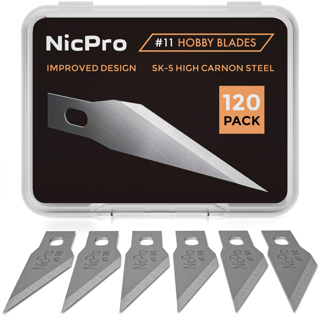 Nicpro 120 PCS Hobby Blades Set SK-5, Utility #11 Art B