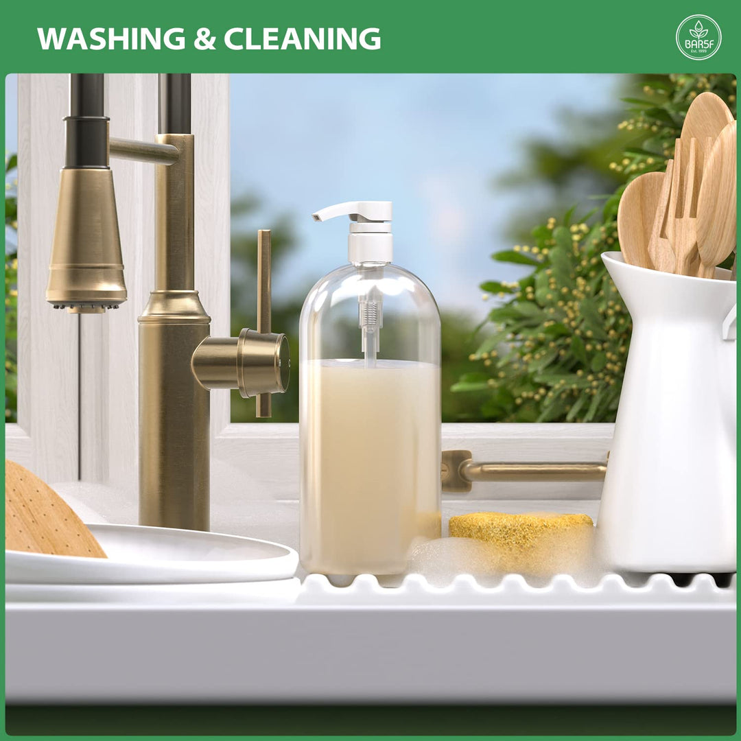 Empty Shampoo Pump Bottles 32-Ounce BPA-Free 3-Pack White