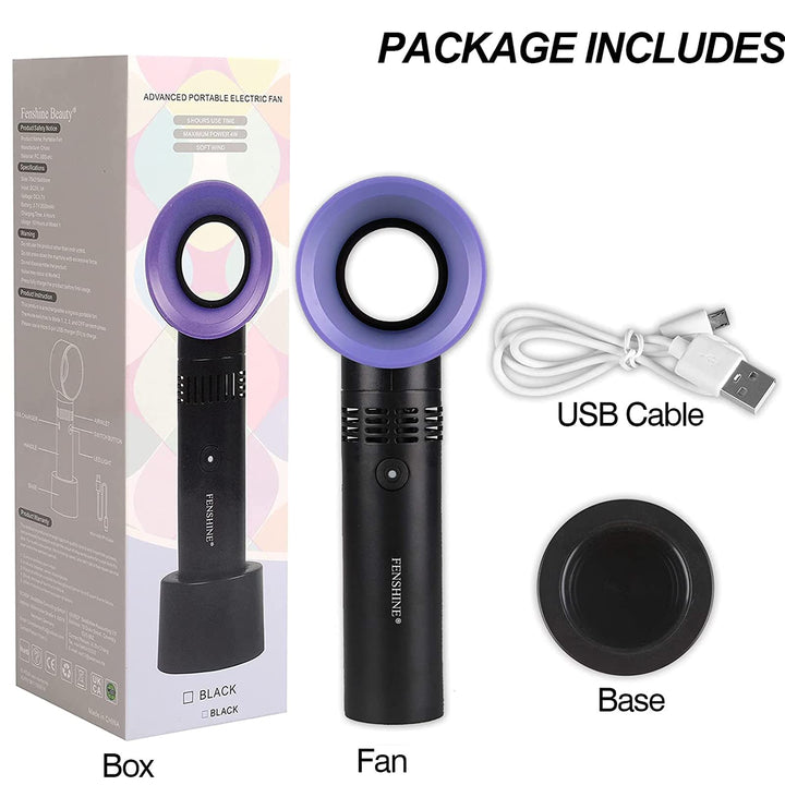 Portable USB Rechargeable Mini Fan Eyelash Fan Dryer Bladeless Handheld Fan for Eyelash Extension, Air Conditioning Blower for Essential Eyelash Extension Supplies (White 02)