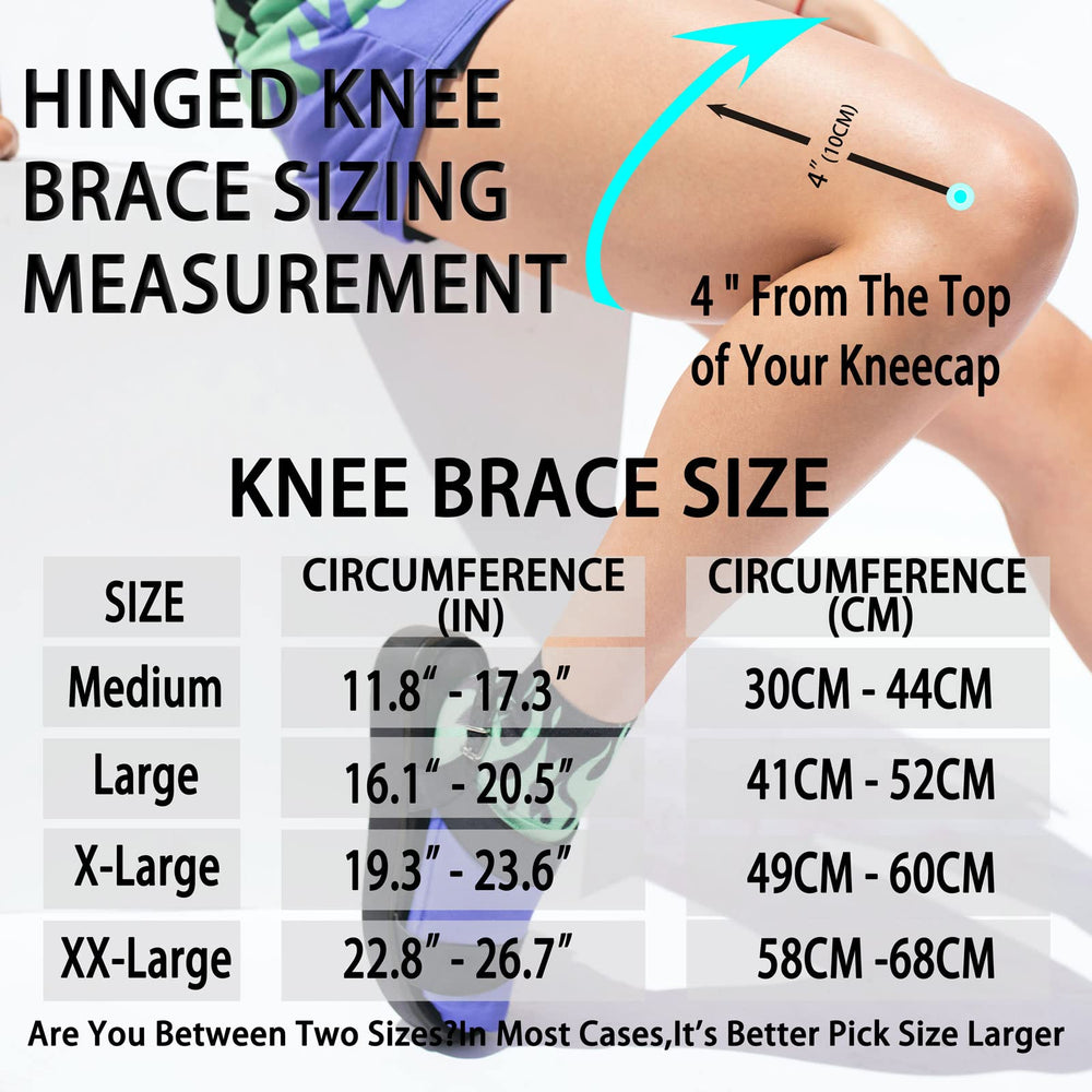 Knee Brace with Removable Dual Side Hinged Stabilizers & Patella Gel Pads, Meniscus Tear Knee Pain ACL MCL Injury Recovery Adjustable Knee Support for Men and Women (Large)