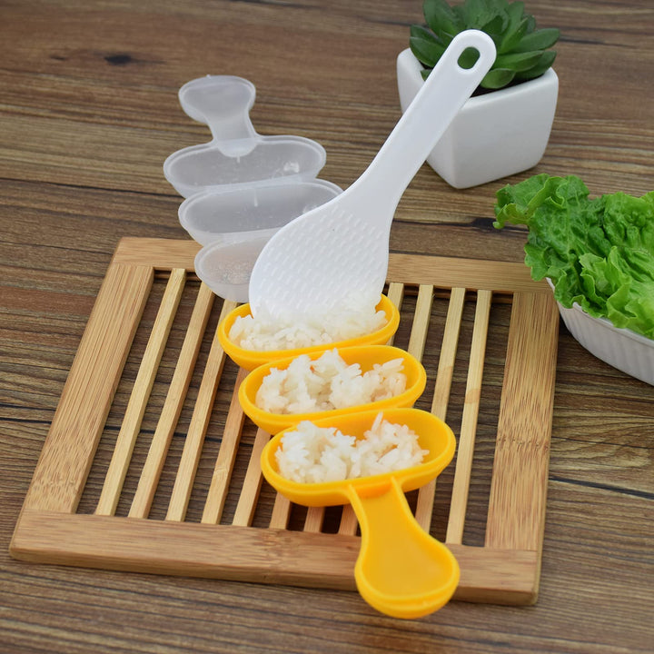 Rice Ball Mold,Rice Ball Shaker, Ball Shaped Kitchen Tools DIY Lunch, Maker Mould Food Decor for Kids, Mold With a Mini Rice Scoop(yellow)…