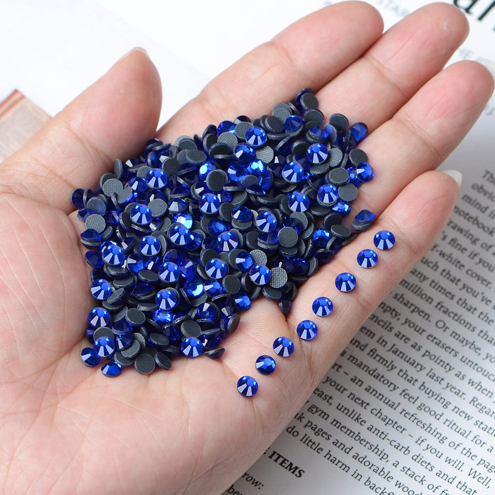 2000 Pieces SS20 Sapphire Hotfix Rhinestones Flatback Round Crystal Glass Rhinestones Gems for Crafts Nail Face Art Clothes Shoes Bags DIY