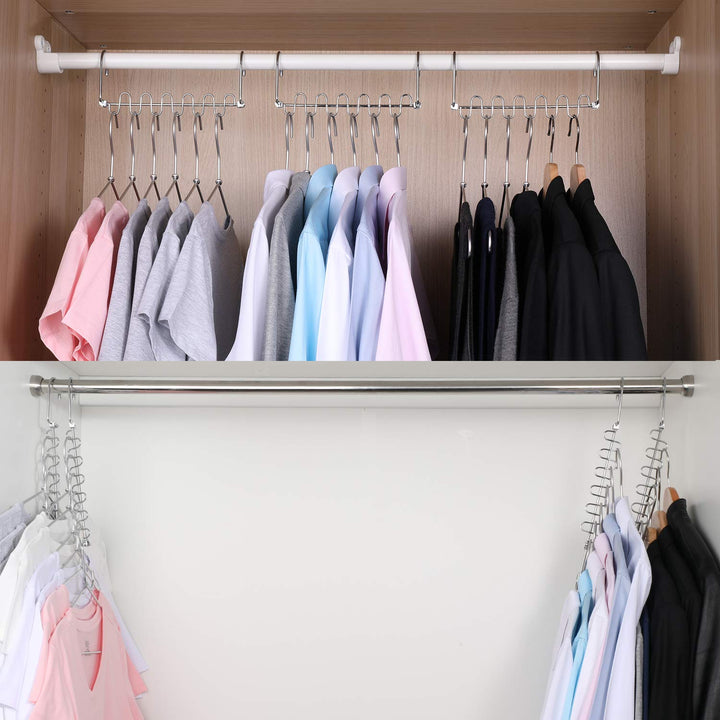 Magic Cloth Hanger Space Saving Hangers Metal Closet Organizer for Closet Wardrobe Closet Organization Closet System (Pack of 4)