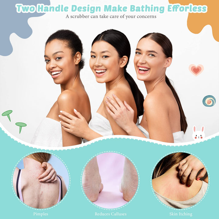 3 Pack Exfoliating Back Scrubber with Handles Exfoliati
