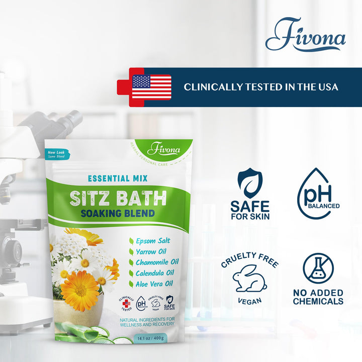 Fivona 2-in-1 Sitz Bath Soak Kit Over The Toilet Seat w