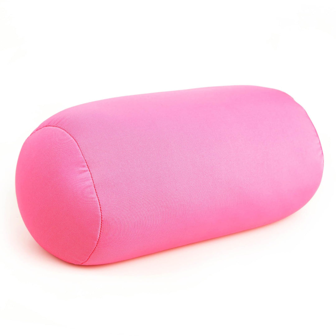 7 inches x 12 inches Microbead Bolster Squishy/Flexible/Extremely Comfortable Roll Pillow - Pink