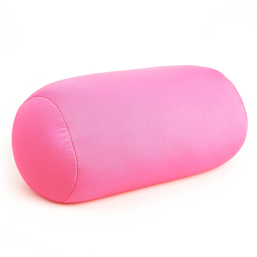 7 inches x 12 inches Microbead Bolster Squishy/Flexible/Extremely Comfortable Roll Pillow - Pink
