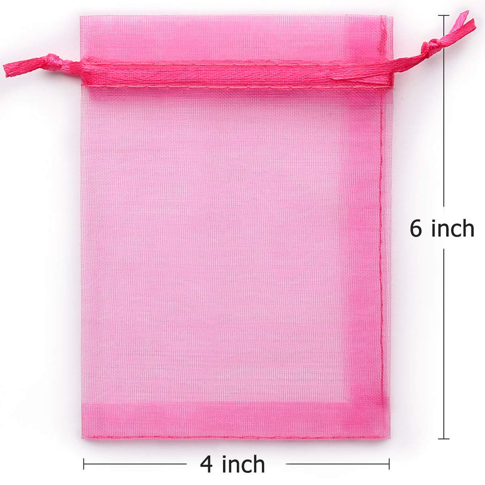 AKStore 100PCS 4x6 (10x15cm) Drawstring Organza Jewelry