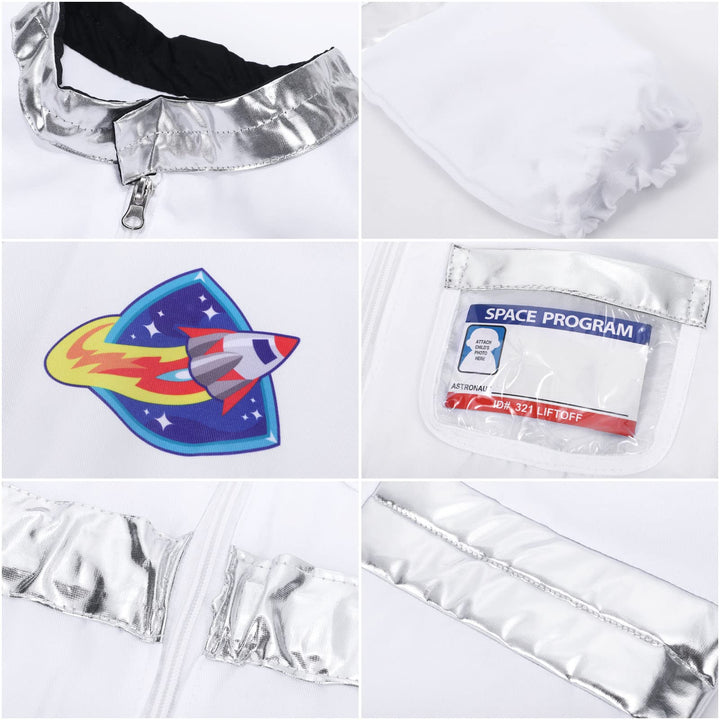 Latocos Astronaut Costume for Kids Space Pilot Jumpsuit
