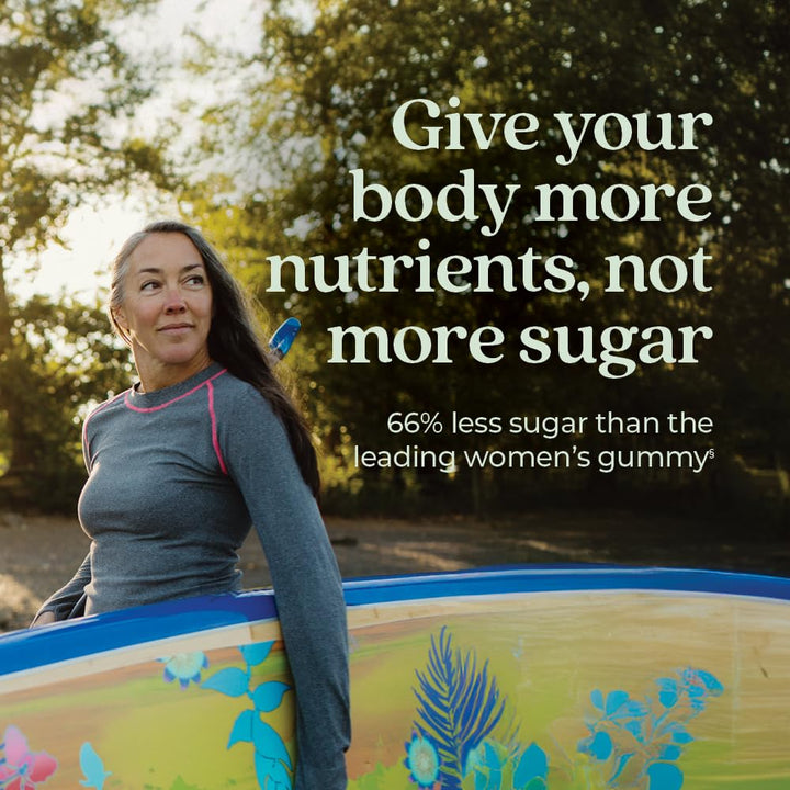 Women’s 50+ Multivitamin Gummies – 66% Less Sugar, Women’s Healthy Aging Gummy Vitamins with Vitamin C, B Vitamins &amp; Zinc, Non-GMO, Gluten Free, Berry Citrus Flavored, 90 ct