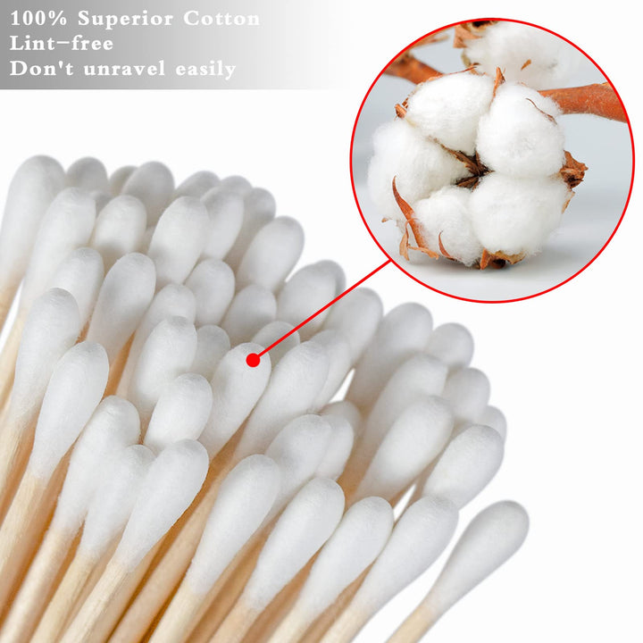 6&#39; Long Cotton Swabs 200PCS - Cotton Swabs Long Wooden Sticks - Long handle Swabs for Gun Cleaning, Ear Cleaning, Pets Care, Makeup