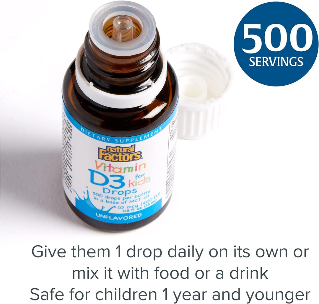 Natural Factors, Vitamin D3 Drops 400 IU (10 mcg) for K