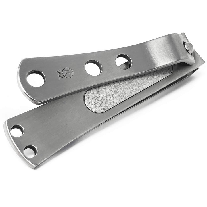 Kohm CP-140L Toenail Clipper for Thick Nails, 4mm Wide Jaw Opening, Curved Blades, Stainless Steel