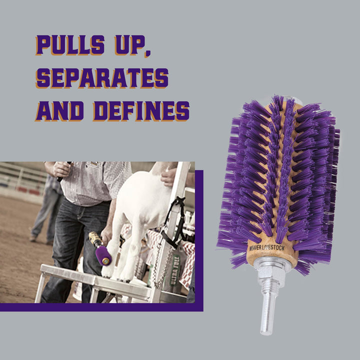 Mini Roto Brush for Livestock, Wool/Hair Stimulating and Grooming Brush for Goat Sheep Cattle, Use with Drill, Coat Deshedding Tool